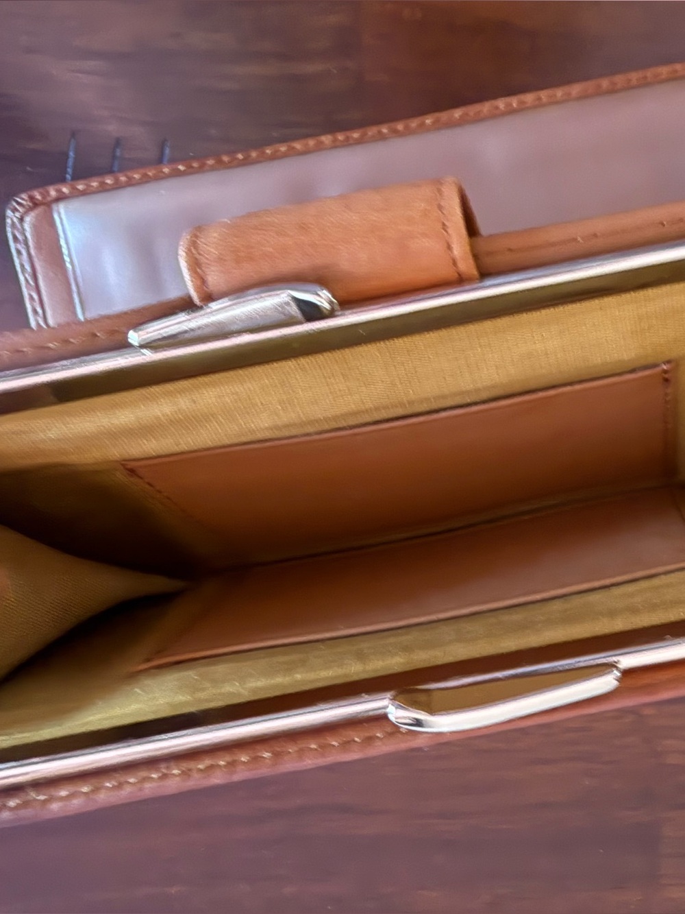 Rolfs Tan Brown Leather Clasp Wallet